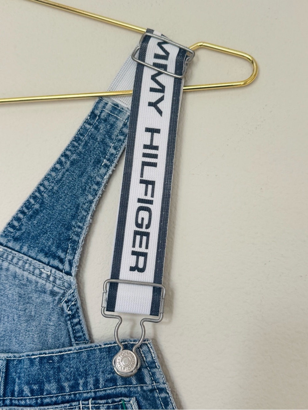 Tommy Hilfiger Blue Denim Overalls with Branded Straps - Picture 6 of 11